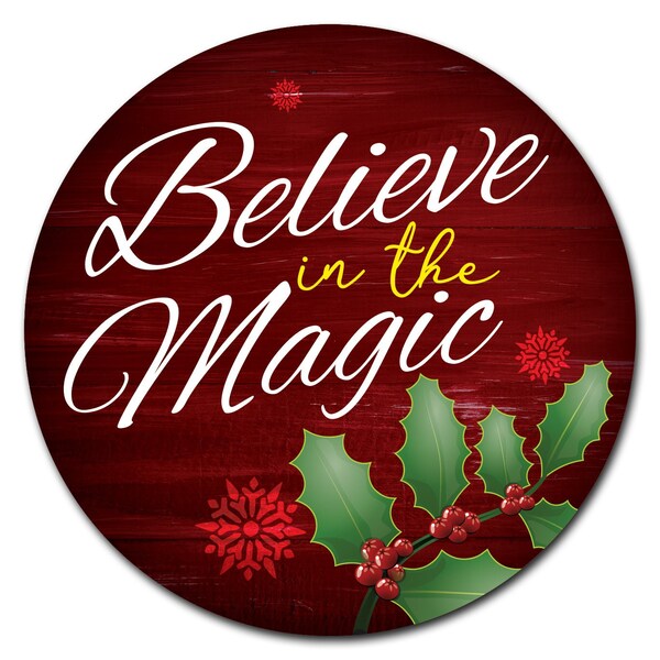 Signmission Corrugated Plastic Sign With Stakes 24in Circular-Believe In The Magic C-24-CIR-WS-Believe in the magic - main